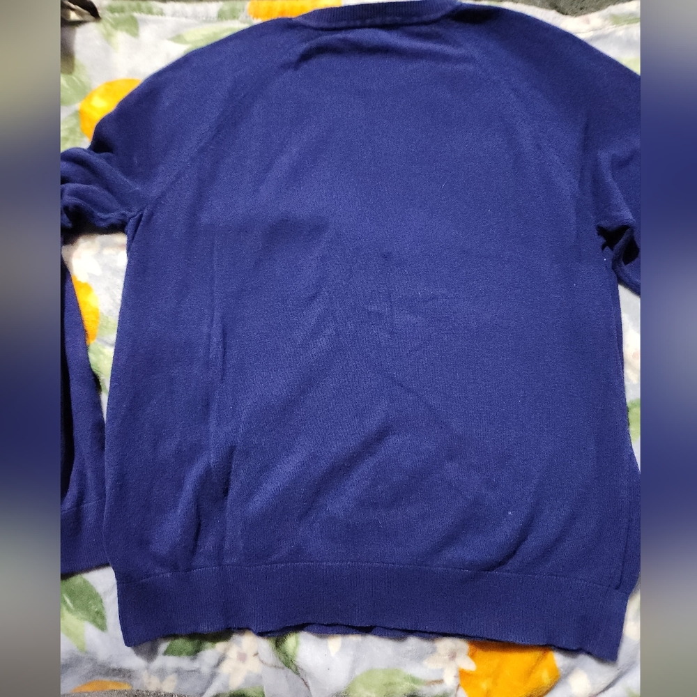 Banana Republic Men's Deep Blue Crewneck Sweater Premium Luxe Yarn Size M - Picture 12 of 15